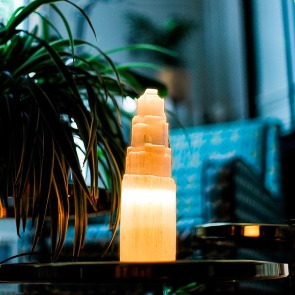 Lampe en sélénite